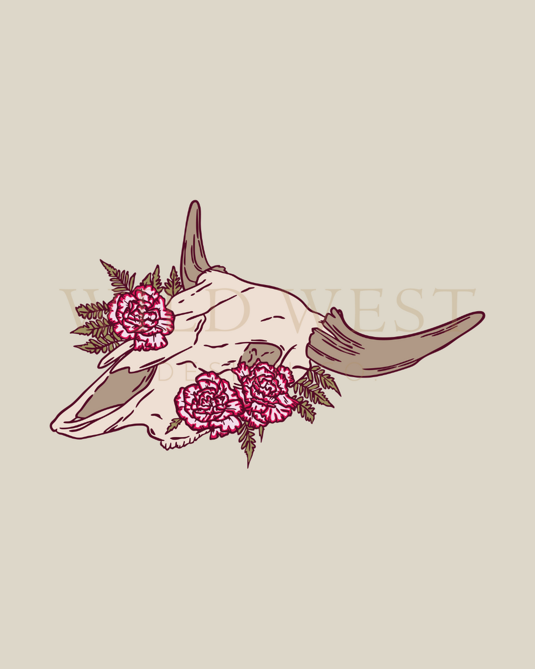 Skull With Carnations