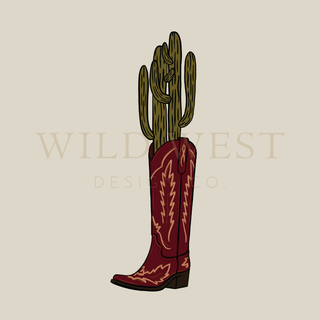 Cowgirl Boot Cactus