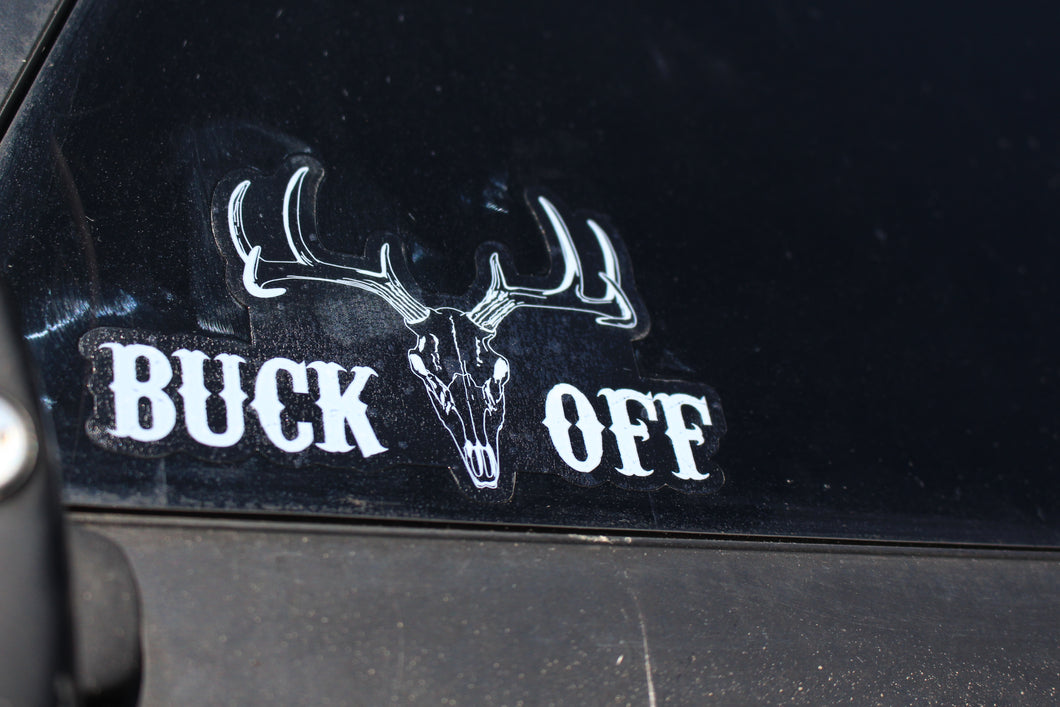 Buck Off Clear Die Cut Sticker